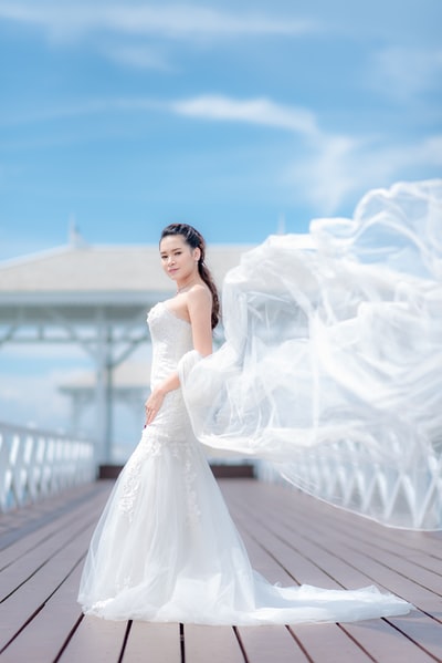 Woman stood on the dock
